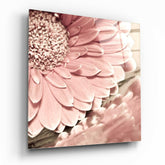 Pink Flower Glass Wall Art.